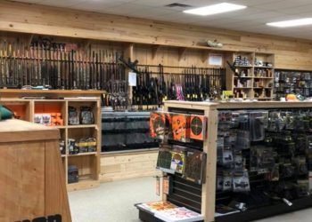 Interior of store with guns and ammo. 