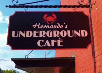 Underground cafe sign