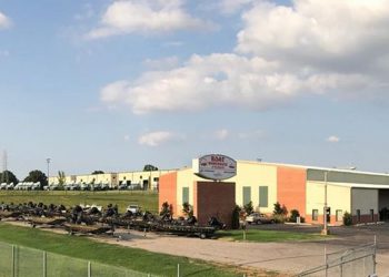 Exterior of Boat warehouse of the mid south in the afternoon