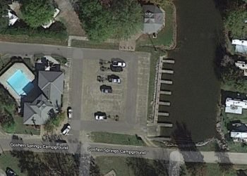 aerial view of Goshen Springs Boat Ramp
