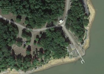 aerial view of North Abutment Boat Ramp