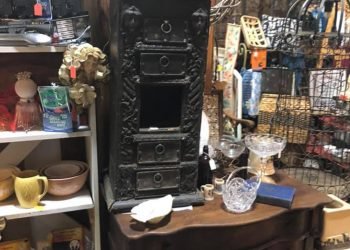 Interior of store with antique items.